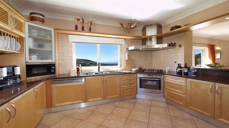 Gourmet kitchen with ocean views