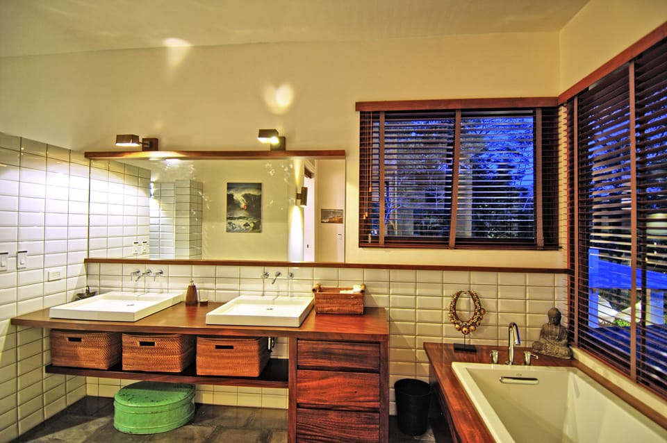 Master bedroom with double vanity countertop