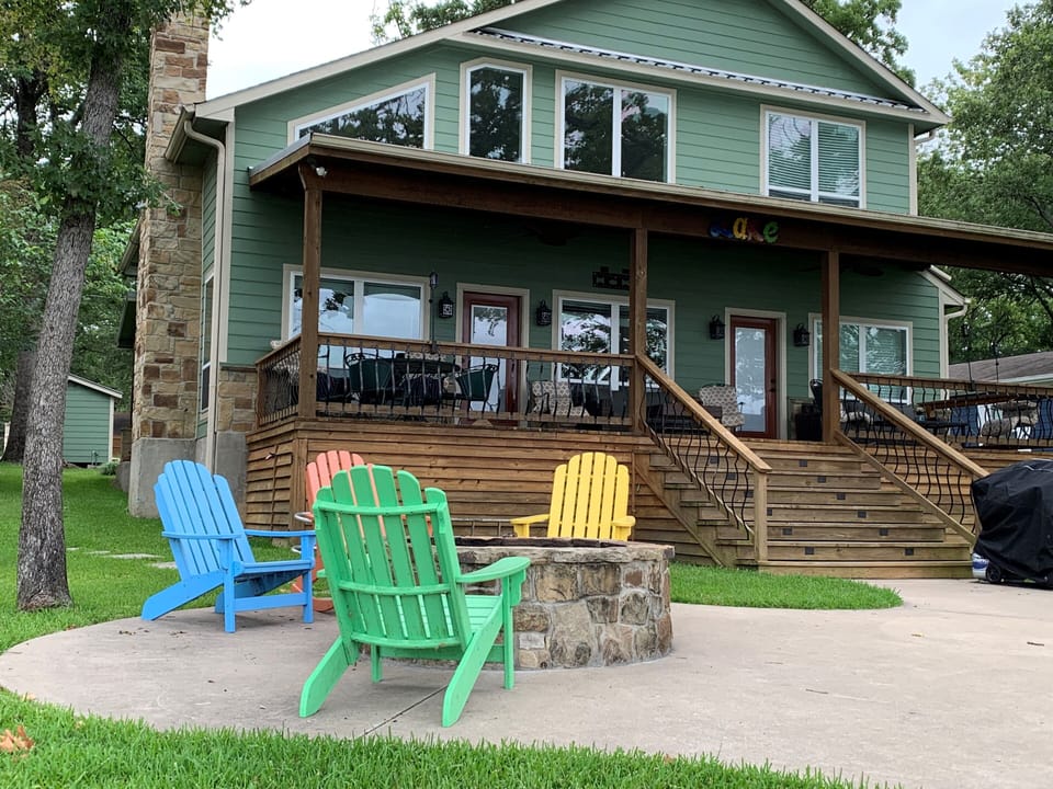 Back porch on lake side.