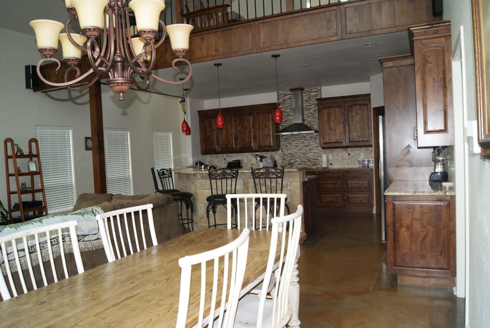 Dining room and kitchen