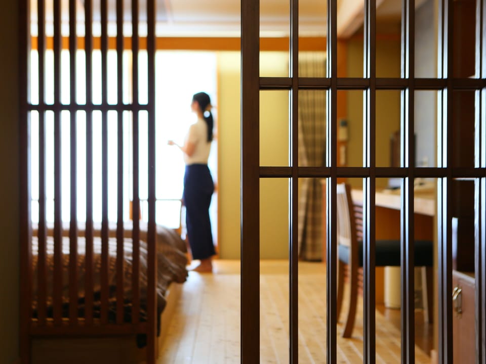 Japanese Style Modern Twin Room | In-room safe, desk, soundproofing, free WiFi