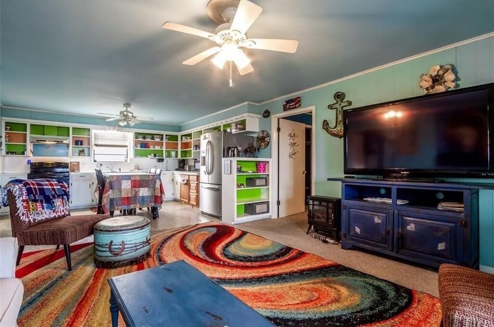 Upstairs living room and kitchen