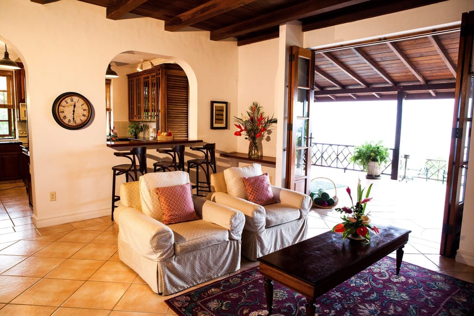 Relax on the sofas after a day in the sun.
