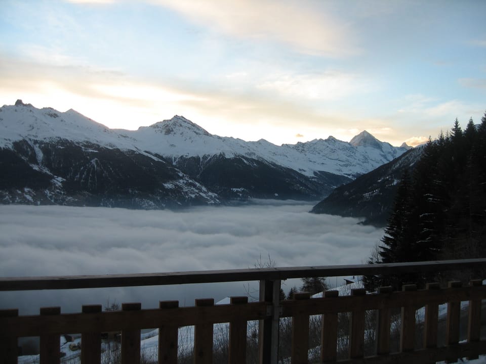 Above the clouds view from balcony