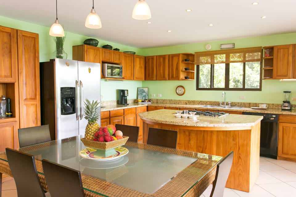 A chef's kitchen. Simple to gourmet; or have an actual chef cook for you!