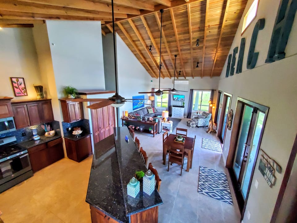 View from kitchen to living area