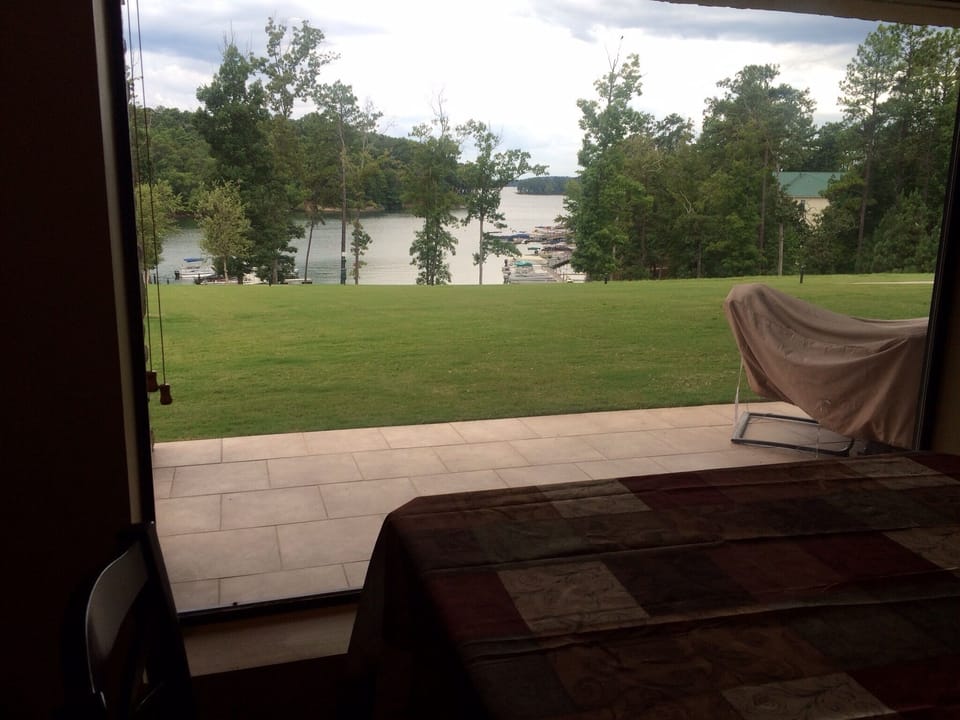 Your dining table and view.  Perfect walk out and play area for kids conven..