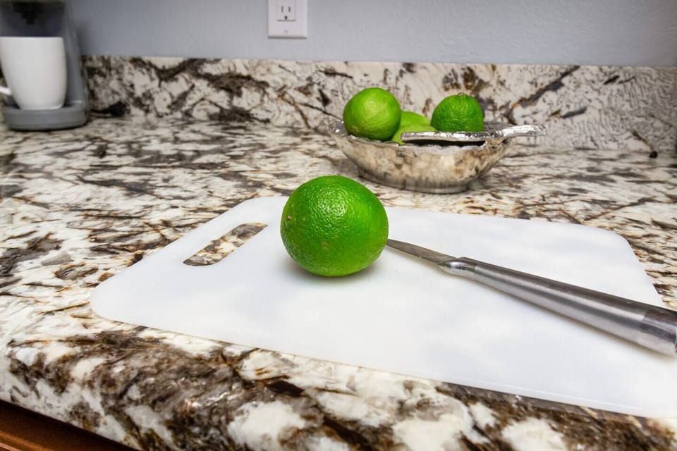Revel in the organized efficiency of our suite's kitchen, where every utensil has its place, making meal preparation a seamless and enjoyable process.