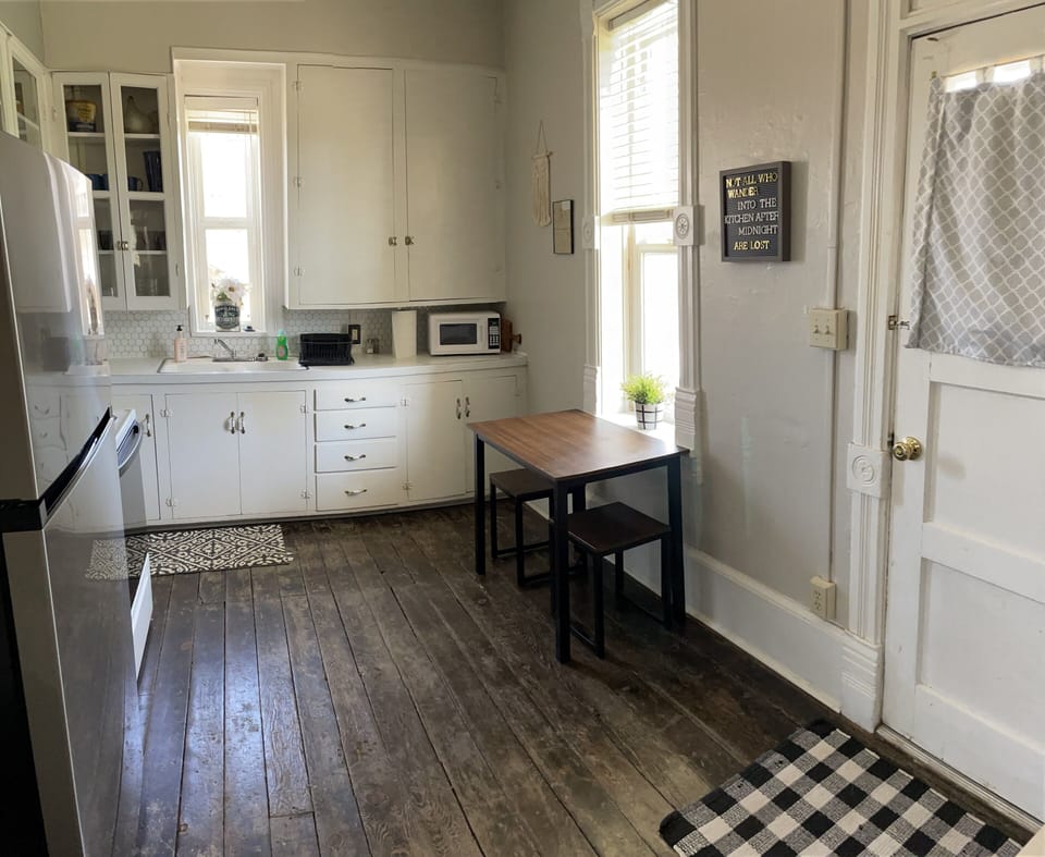 Kitchen is fully loaded for all your cooking needs, blender, coffee maker, etc.