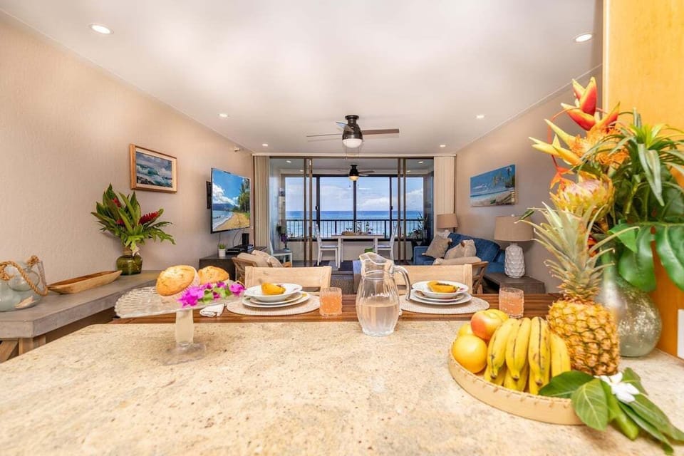 Ample prep area with granite countertop