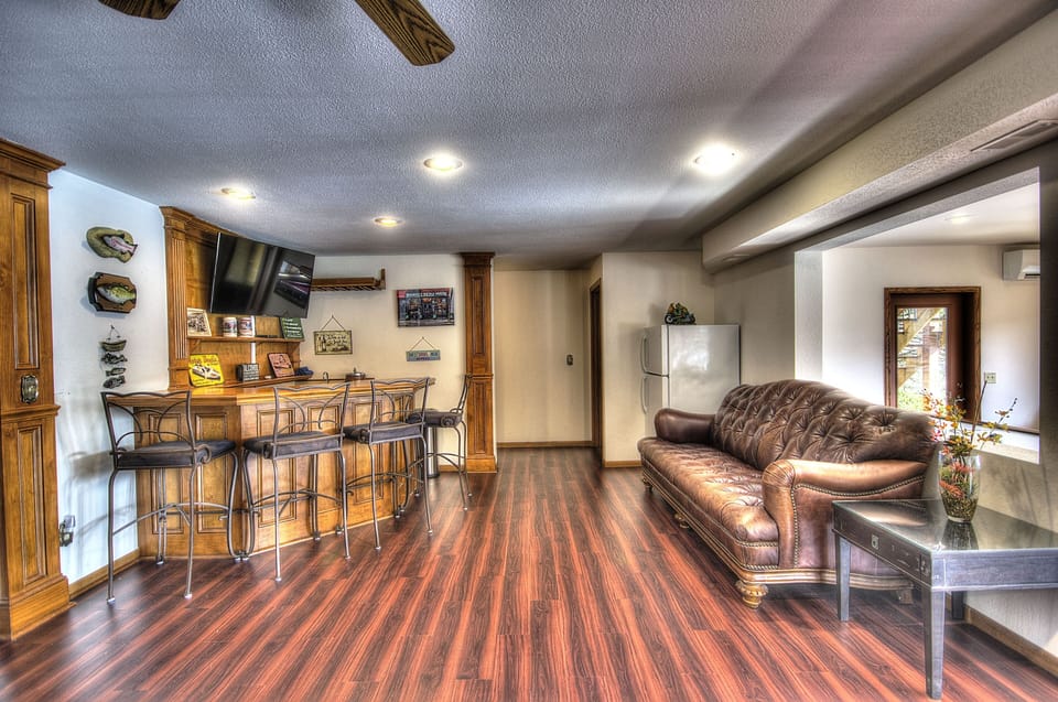 Lower level bar with TV