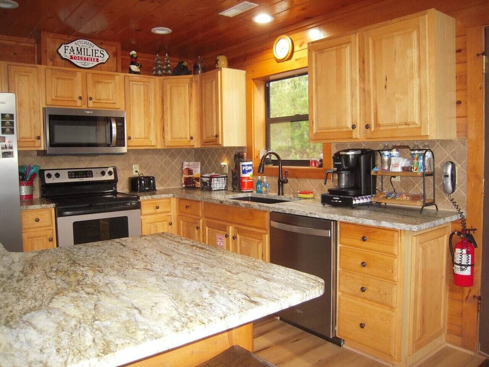 Kitchen with granite counter tops