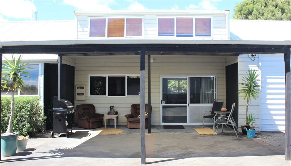 Front of apartment and entrance