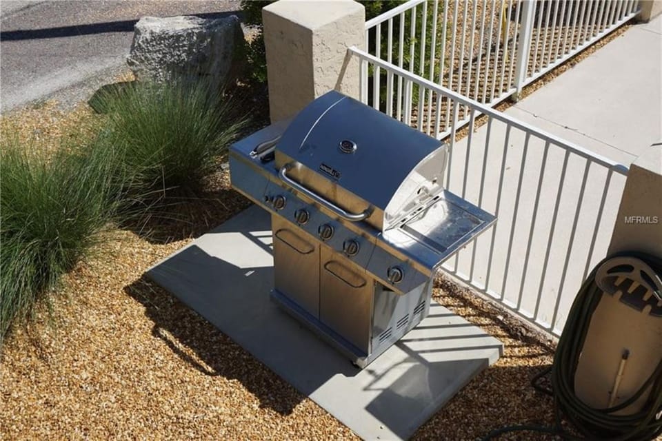 Grill area beside the pool
