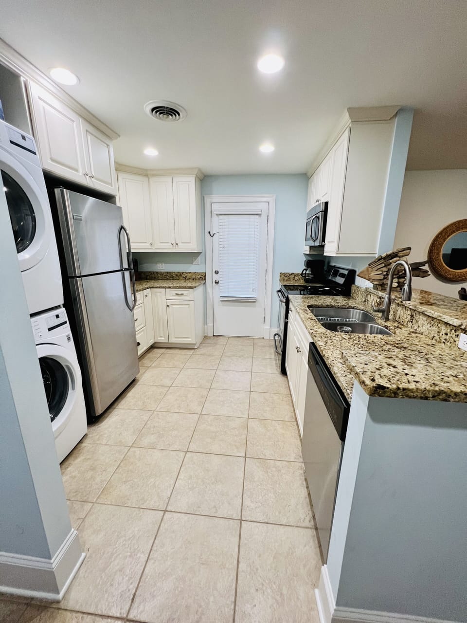 Fully stocked kitchen when you want to eat in.  