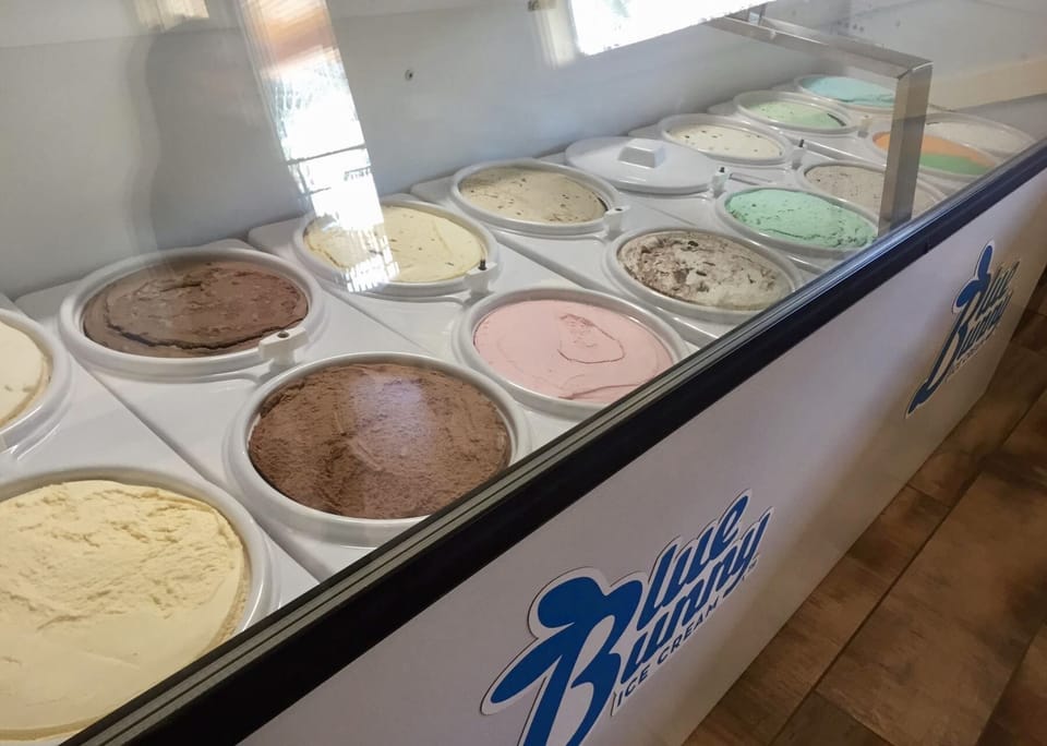 Ice cream bar inside Hot Mama's Pizza.