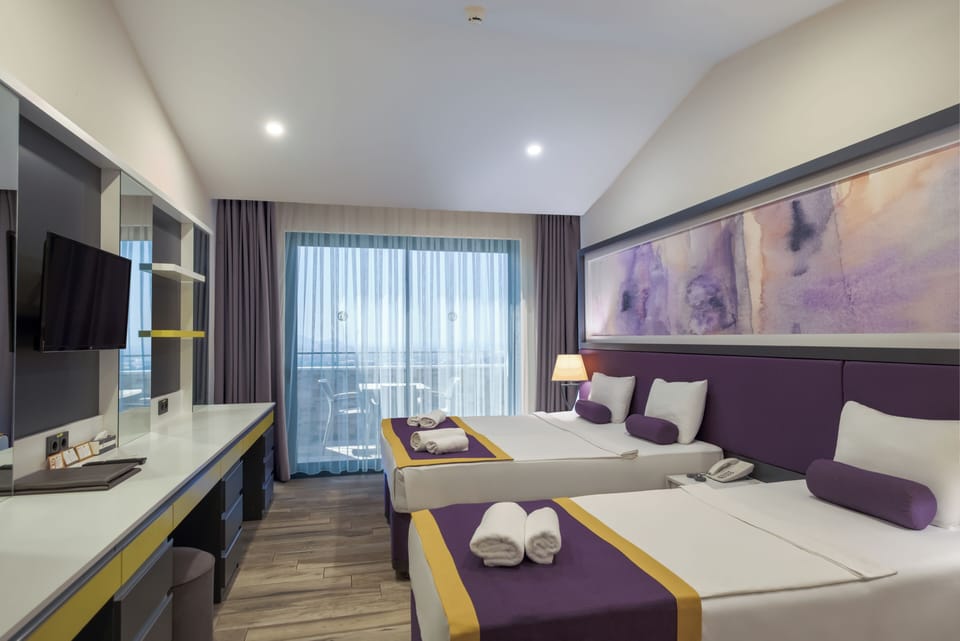 Premium bedding, minibar, desk, laptop workspace