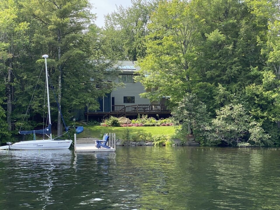 View from Jobs Creek, stone steps on right lead down to shallow water