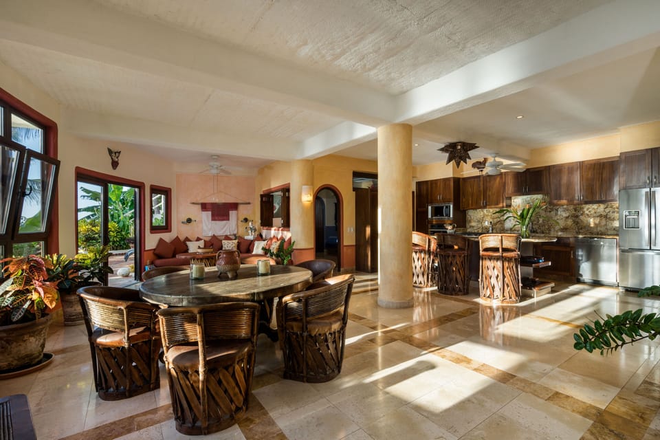 Inside dinning table on the lower/main level.  