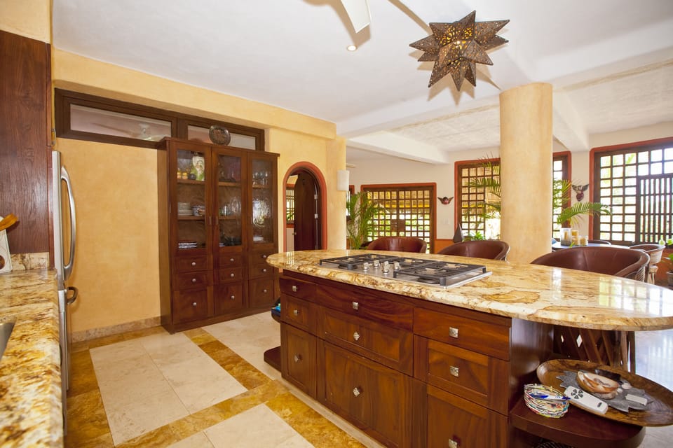 Downstairs (main) kitchen.  (older picture - we now have windows in background).