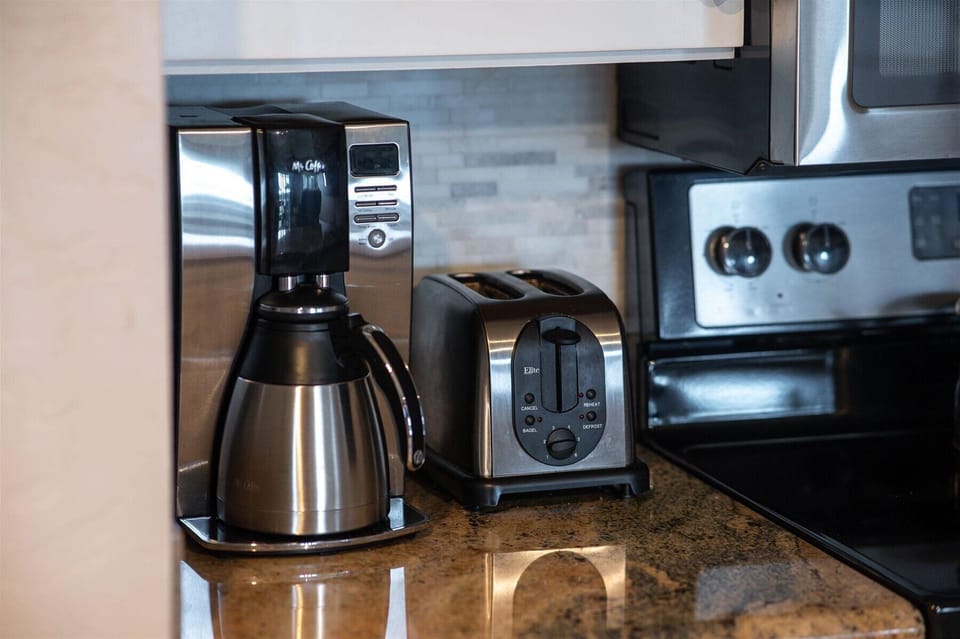 Drip machine, bean grinder, french press, and filters