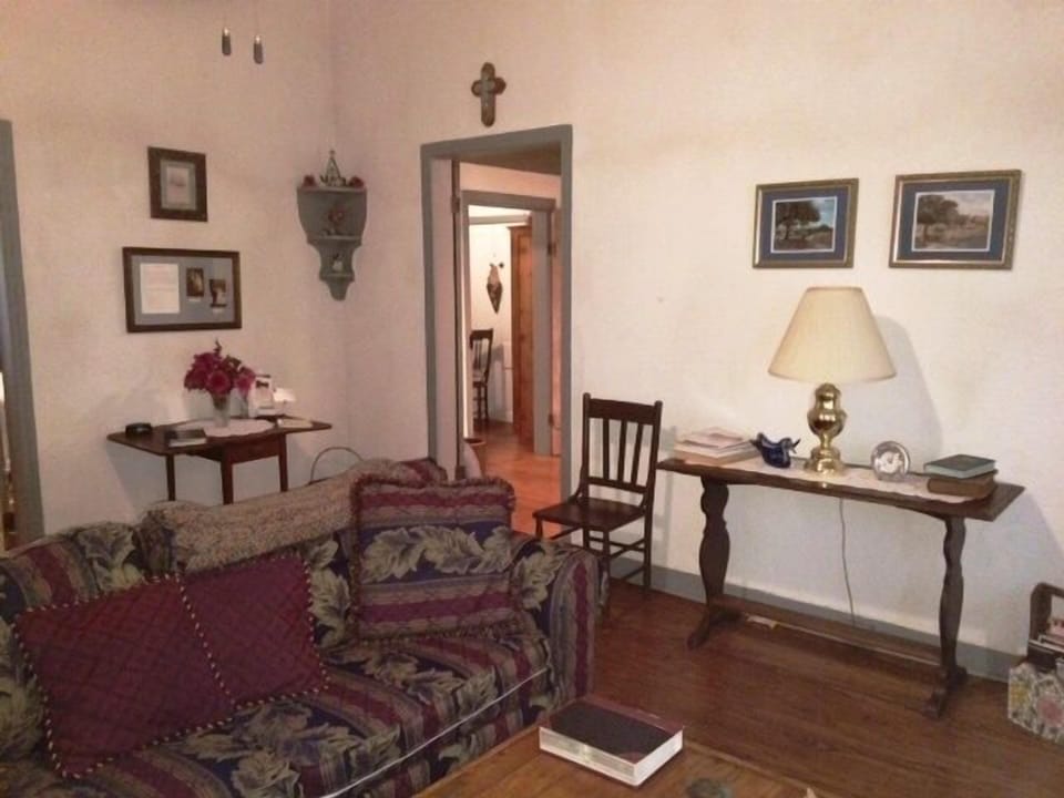 Living room; sofa is a sleeper sofa