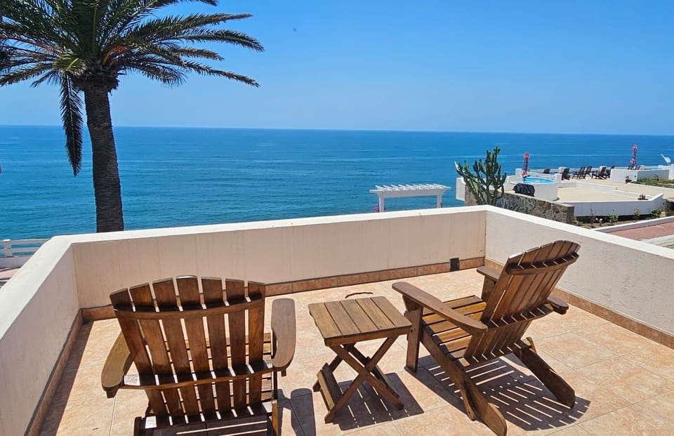 Small balcony off the master bedroom, directly ocean front.