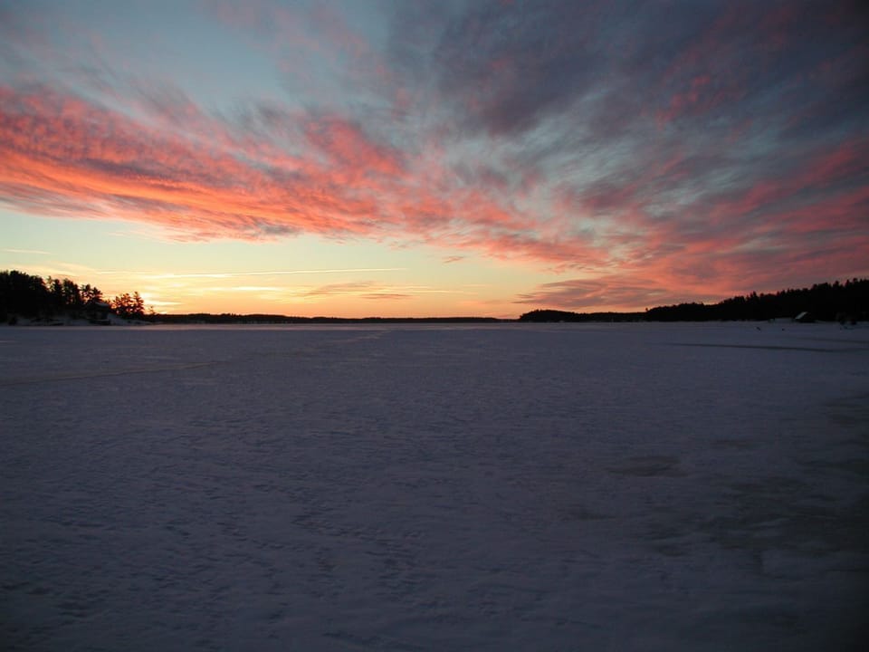 Winter just before morning