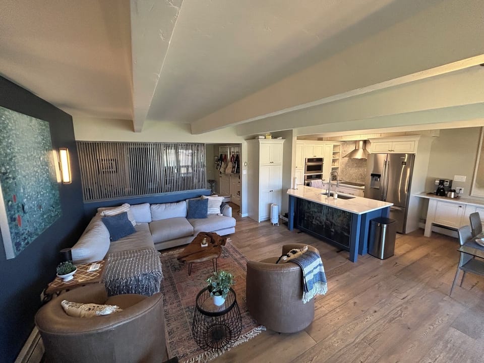 Open kitchen/living/dining area