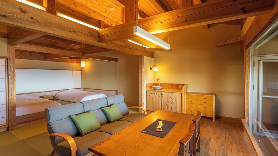 "Hamaya Hanare" Japanese Western Style Twin Room, Open Air Bath, Non Smoking | In-room safe, desk, WiFi (free), bed sheets