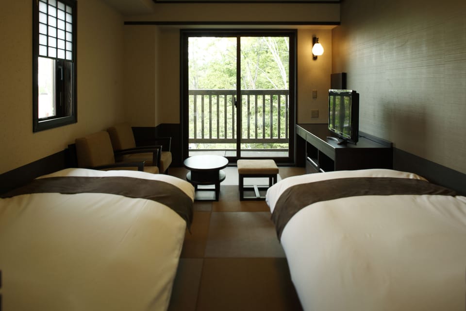 Japanese Style Twin Room (2 Beds or 2 Bed or 2 mattresses) | In-room safe, iron/ironing board, free WiFi, bed sheets