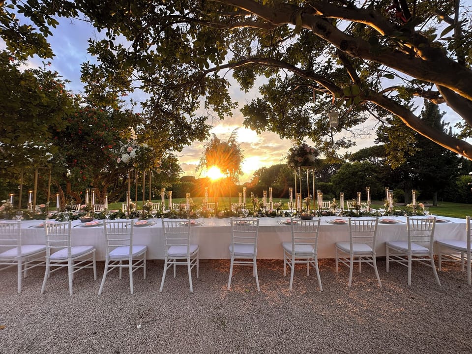 Outdoor banquet area