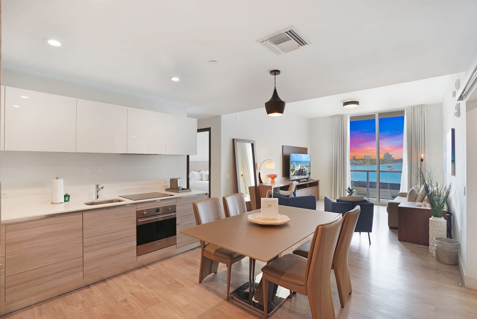 Premium Condo, 2 Bedrooms, Marina View | Private kitchen | Microwave, coffee/tea maker, electric kettle, toaster