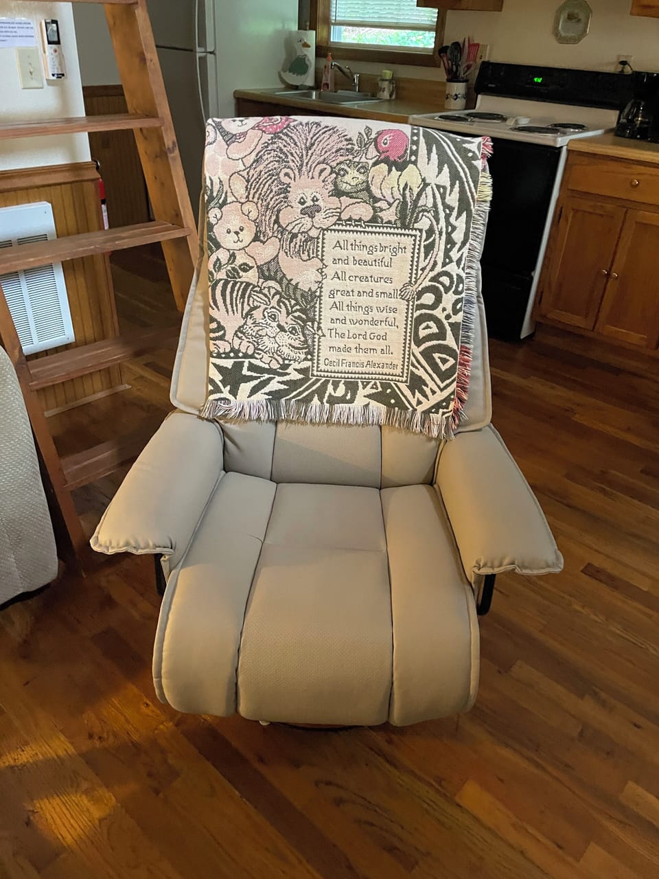 8-30-24 newly added leather recliner replacing green recliner on pictures.
