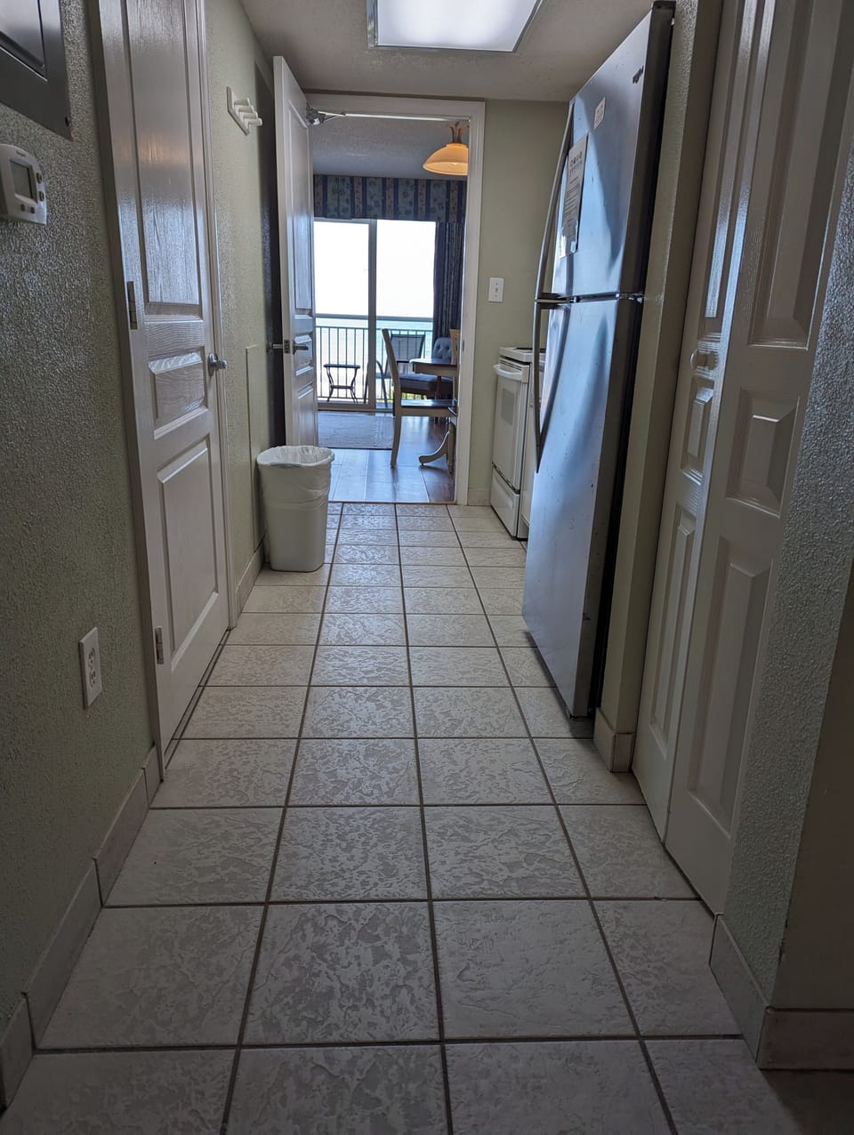 Bathroom is off of the kitchen