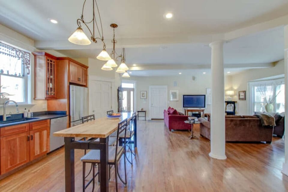 Living or sitting area with warm furnishings