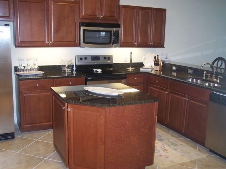 Spacious kitchen with island