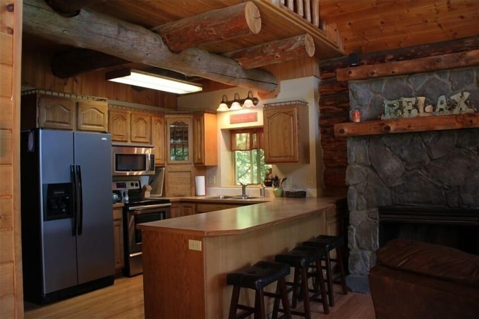 Modern appliances in open kitchen area