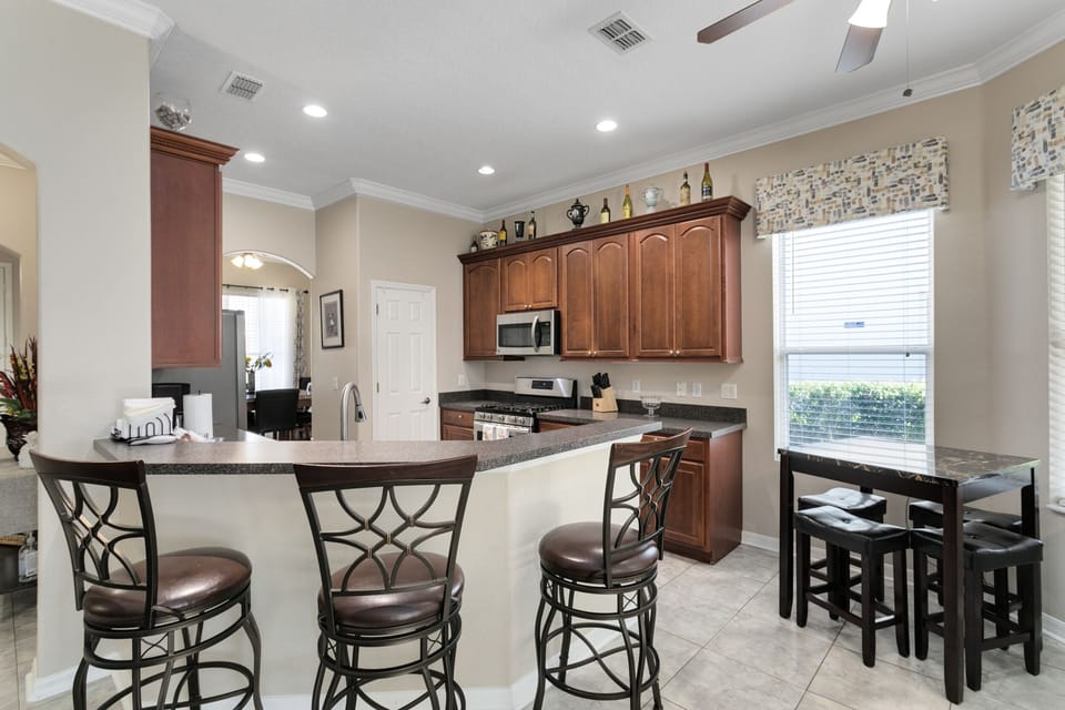 Kitchen area with seating for 7 