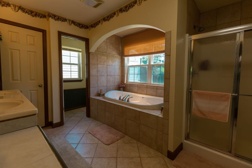 Master Bathroom downstairs 
with Jaccuzi tube