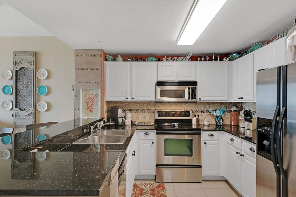 Our fully stocked kitchen 