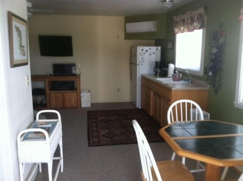 clean new kitchen and dining area