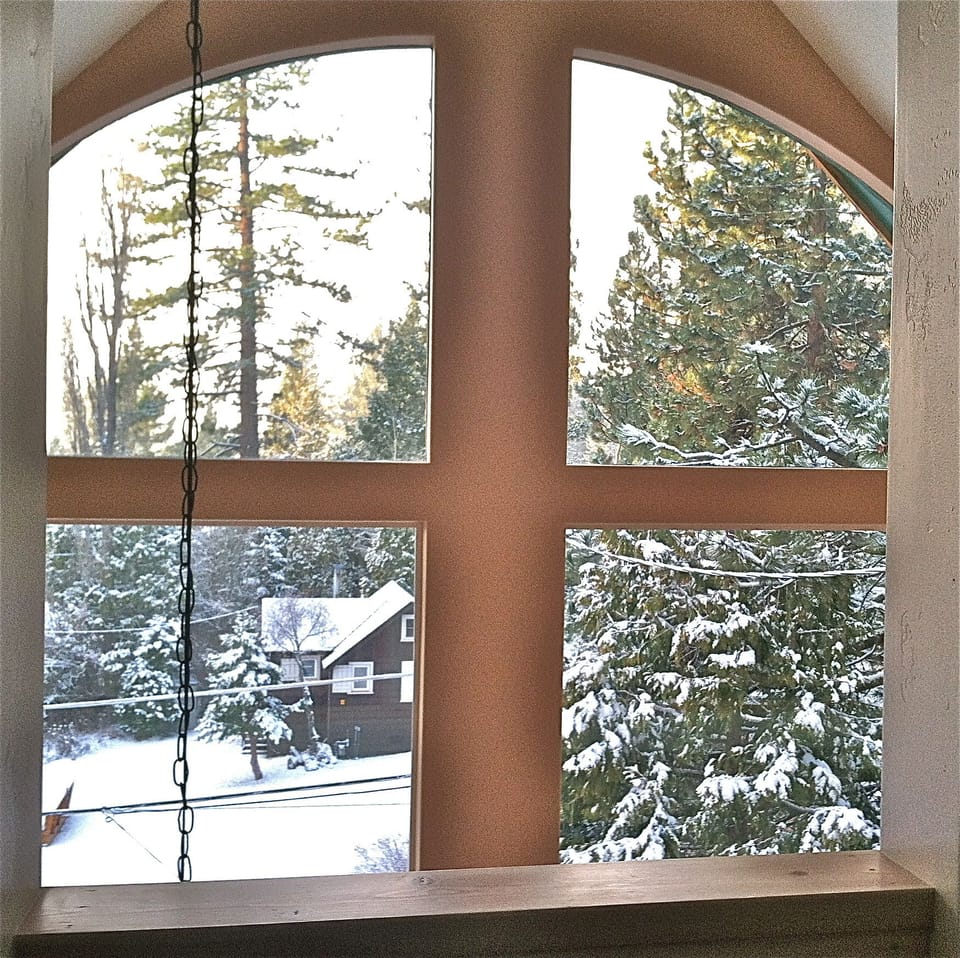 View out the upper window is lovely whatever the season.