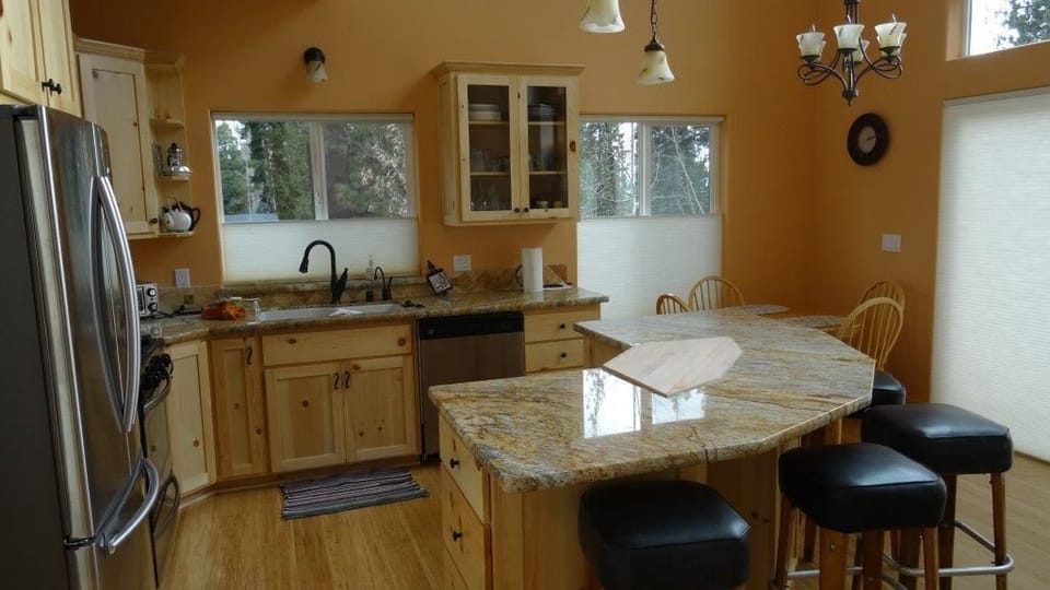 Well stocked kitchen makes meal preparation easy.