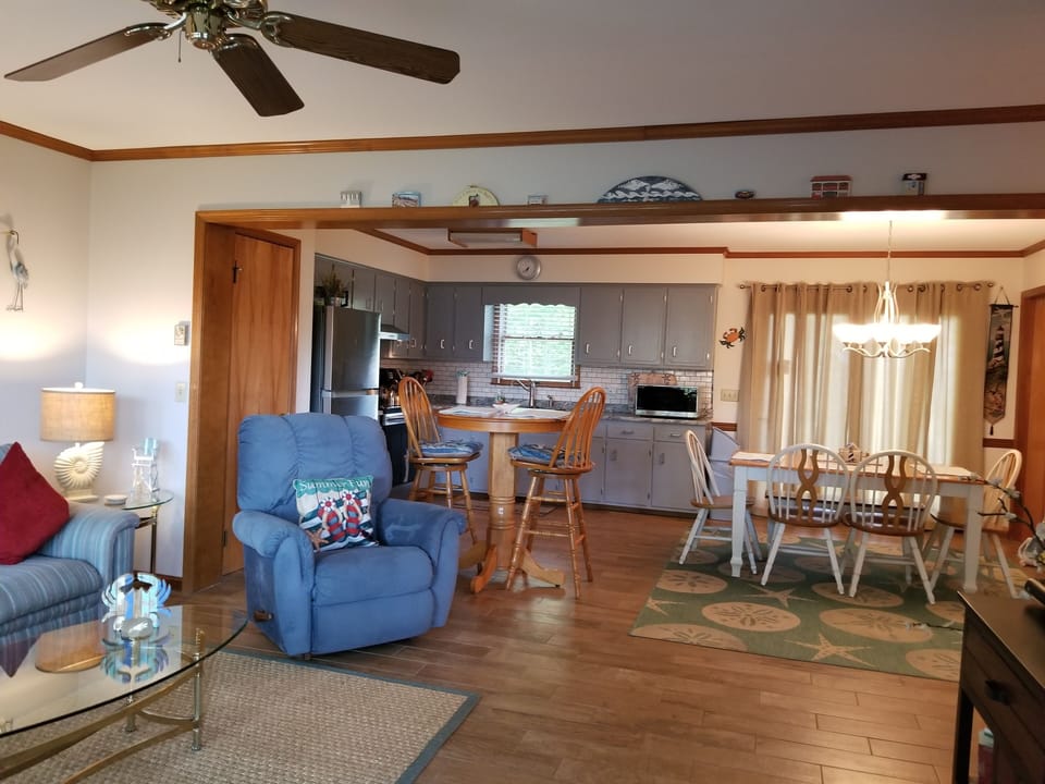 Kitchen, Living room, and dinning room