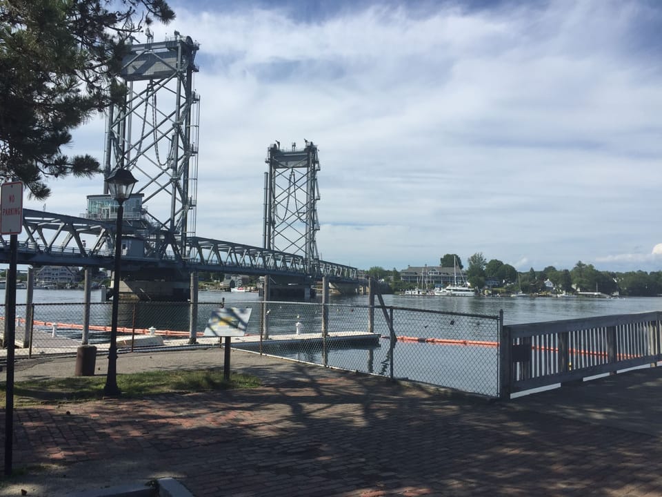 Walk over the bridge from downtown Portsmouth to Kittery, ME