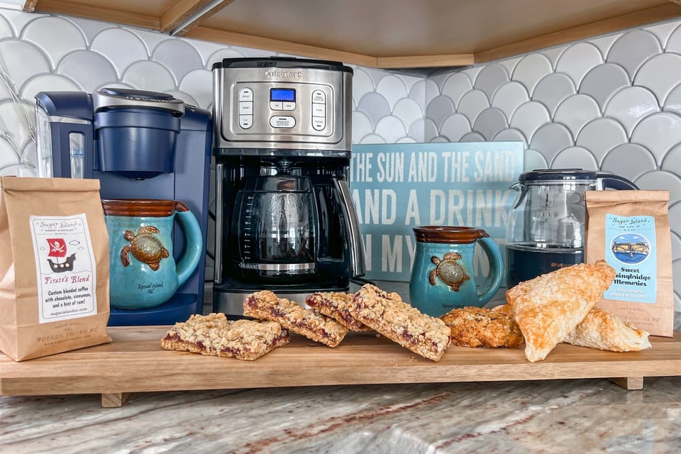 Coffee station - get your setup ready the nigh before for the amazing sunrise!