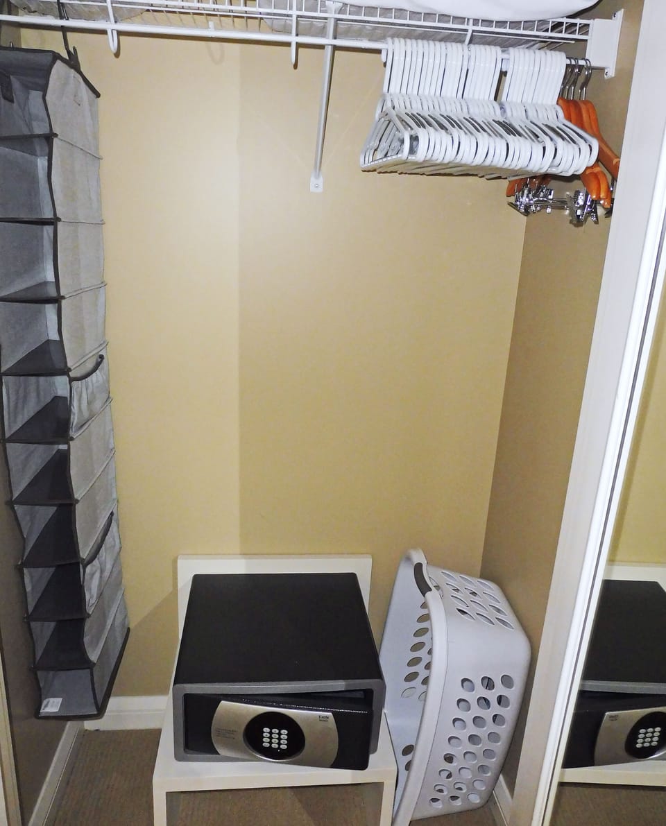 In room personal Safe, shoe tree, ample hangers, full length mirror