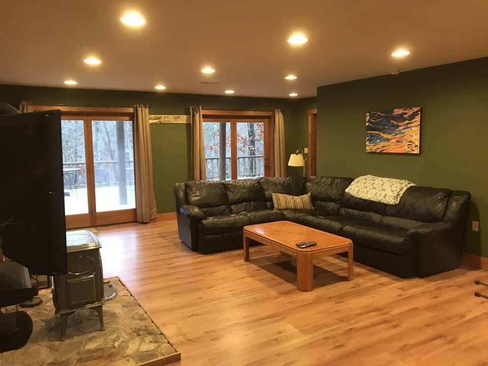 basement looking toward lake. 