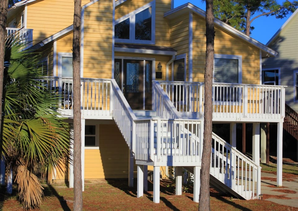 Sunny mornings on the large front deck.